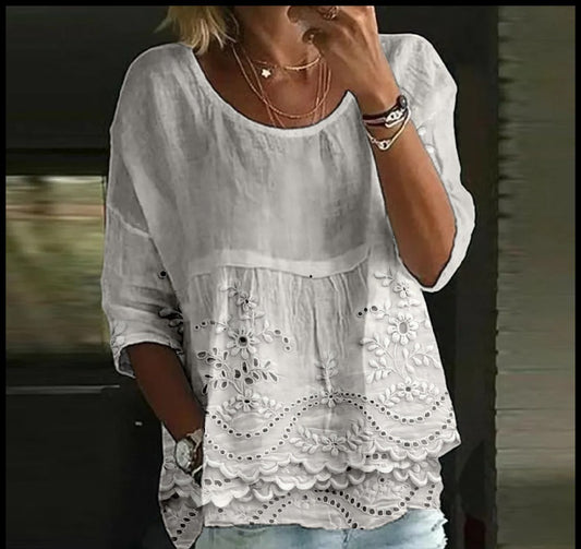 Women's T-shirt Casual Spider Bat Digital Print Mid Sleeve Pleated Round Neck Top