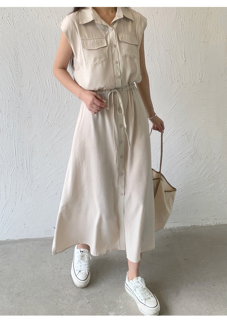 Mid-length Casual Polo Collar Dress