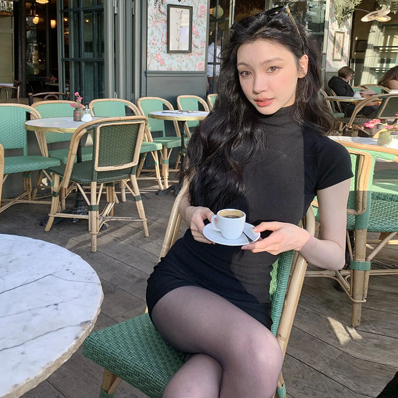 Summer Women's Temperament High Collar Skirt