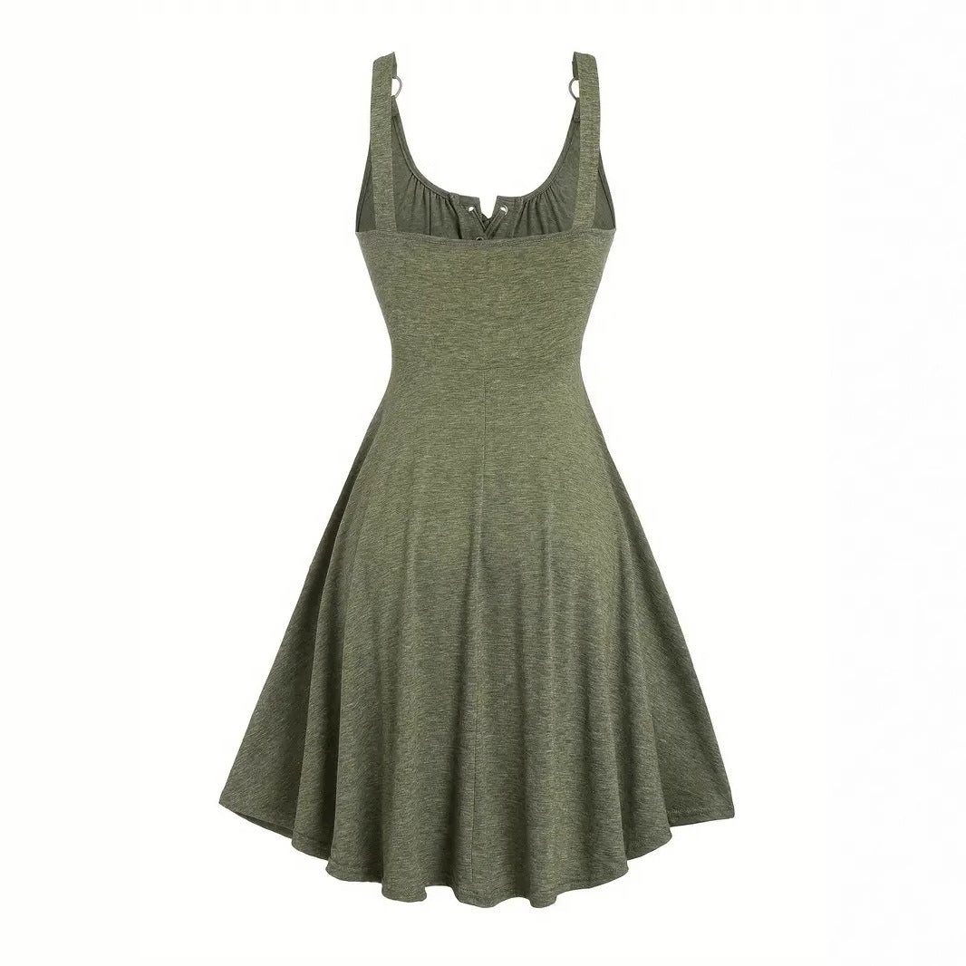 Women's Chest Strap Sleeveless High Waist Dress