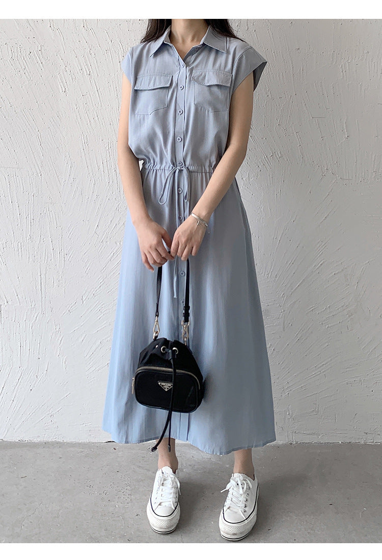 Mid-length Casual Polo Collar Dress