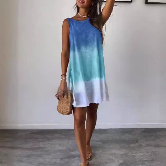 Women's Dress Sleeveless Color Matching Printed Vest