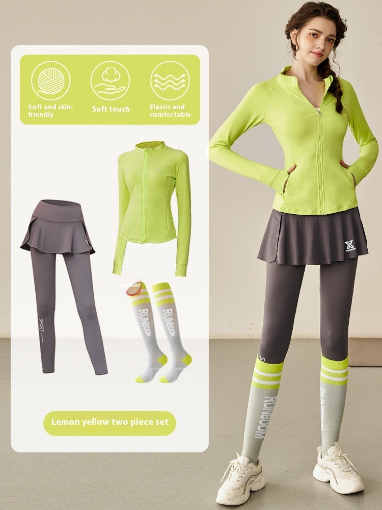 Morning Running Tennis Suit Gym Long-sleeved Top Yoga Suit