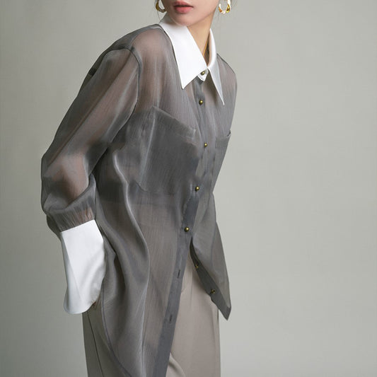 Women's Simple Casual Two-piece Suit Shirt