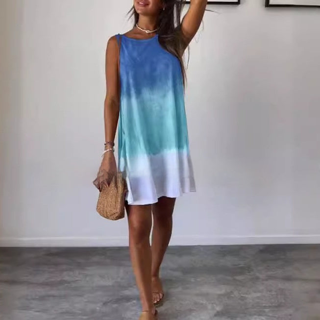 Women's Dress Sleeveless Color Matching Printed Vest