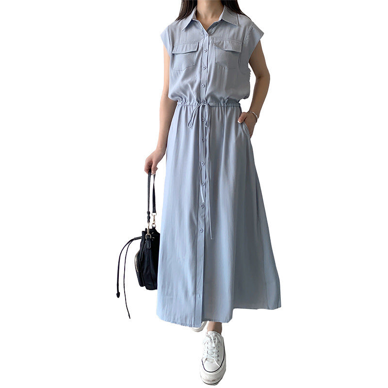 Mid-length Casual Polo Collar Dress
