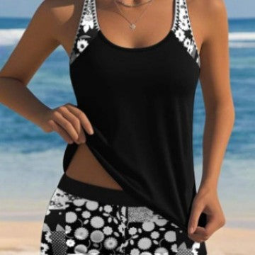 Women's Casual Versatile Printed Split Swimsuit