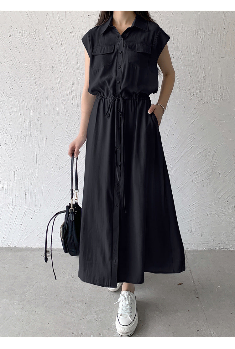 Mid-length Casual Polo Collar Dress