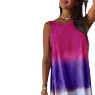 Women's Dress Sleeveless Color Matching Printed Vest