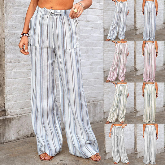 Women's Loose Striped Printed Trousers