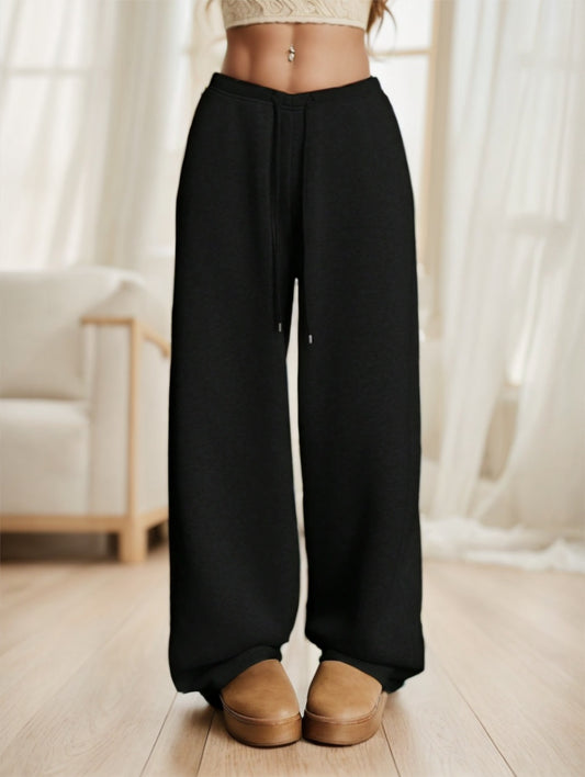 Women's Casual Simple Solid Color Loose Wide Leg Sweatpants