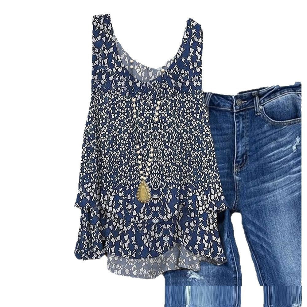 Women's New Printed Loose Casual Top Camisole
