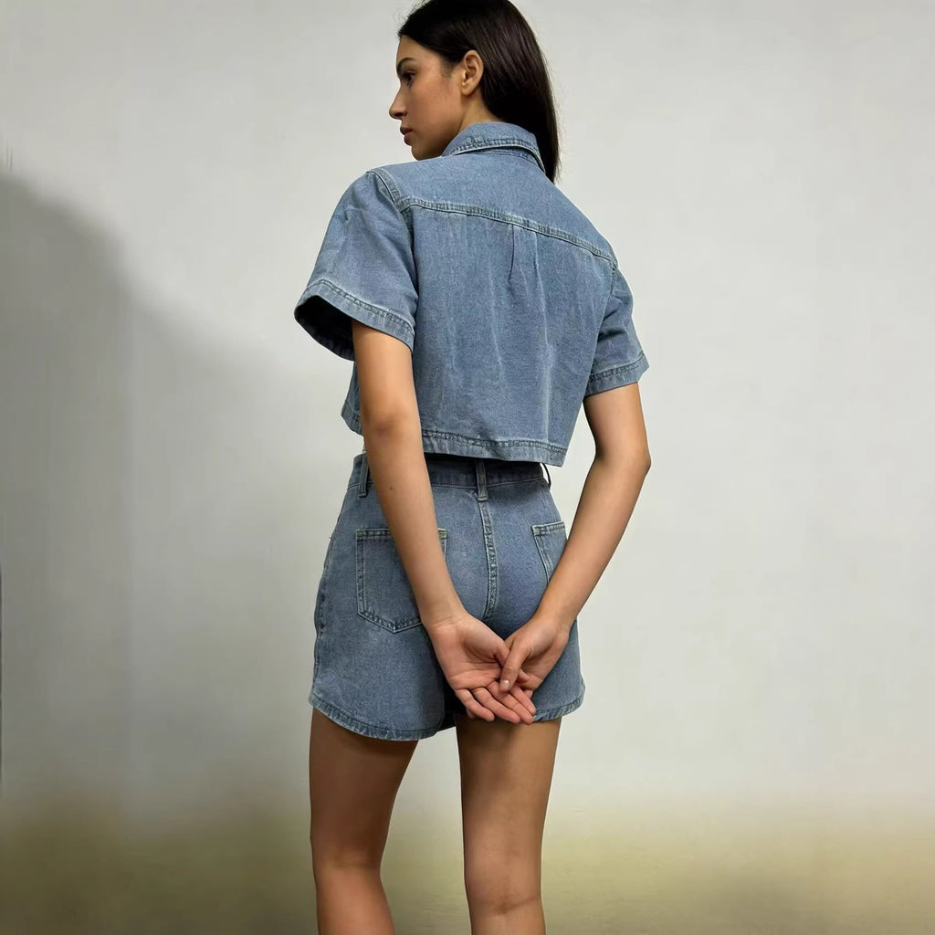 Top And Spicy Skirt With A High Asymmetrical Waist