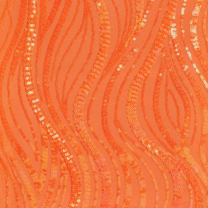 Fashionable And Sexy Sequin-strapped Orange Bodycon Mini Skirt