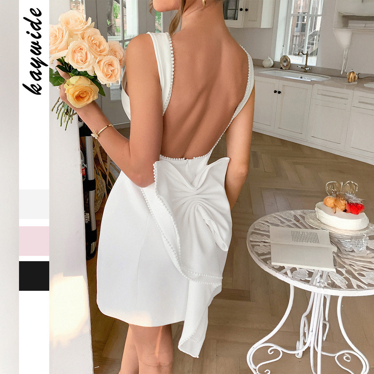 Party Evening Dress Bow Slim Fit Dress Women's Clothing