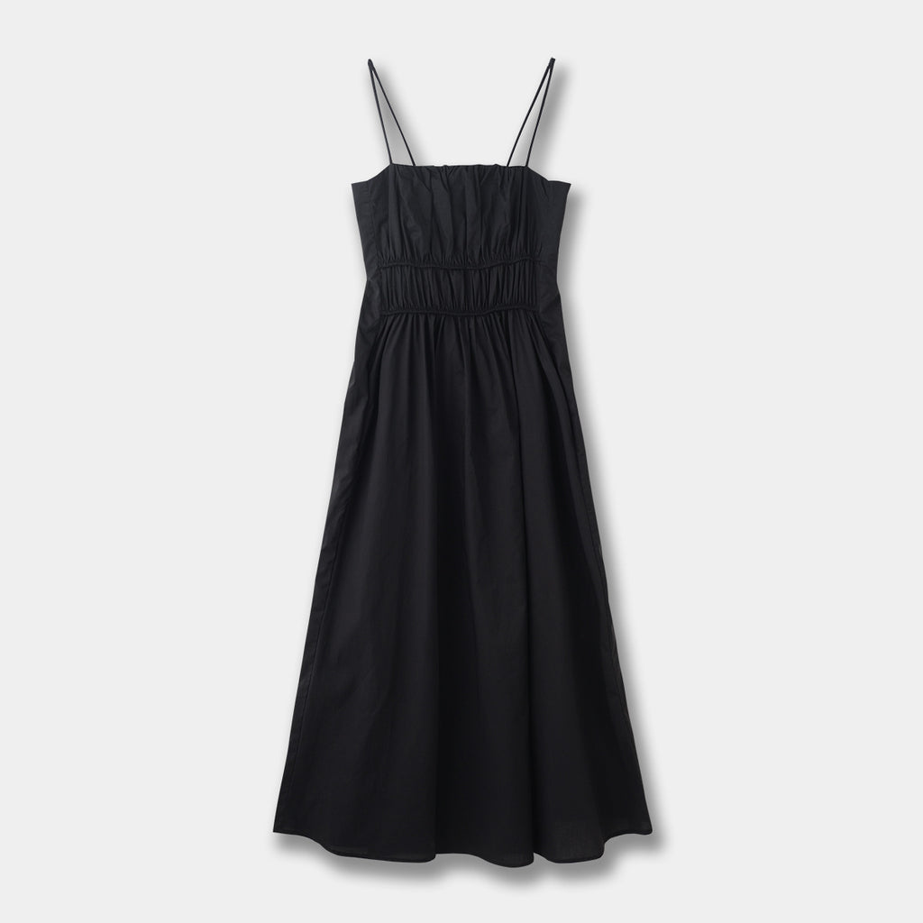 Wrapped Chest Strap Dress Cotton Blended Mid-length
