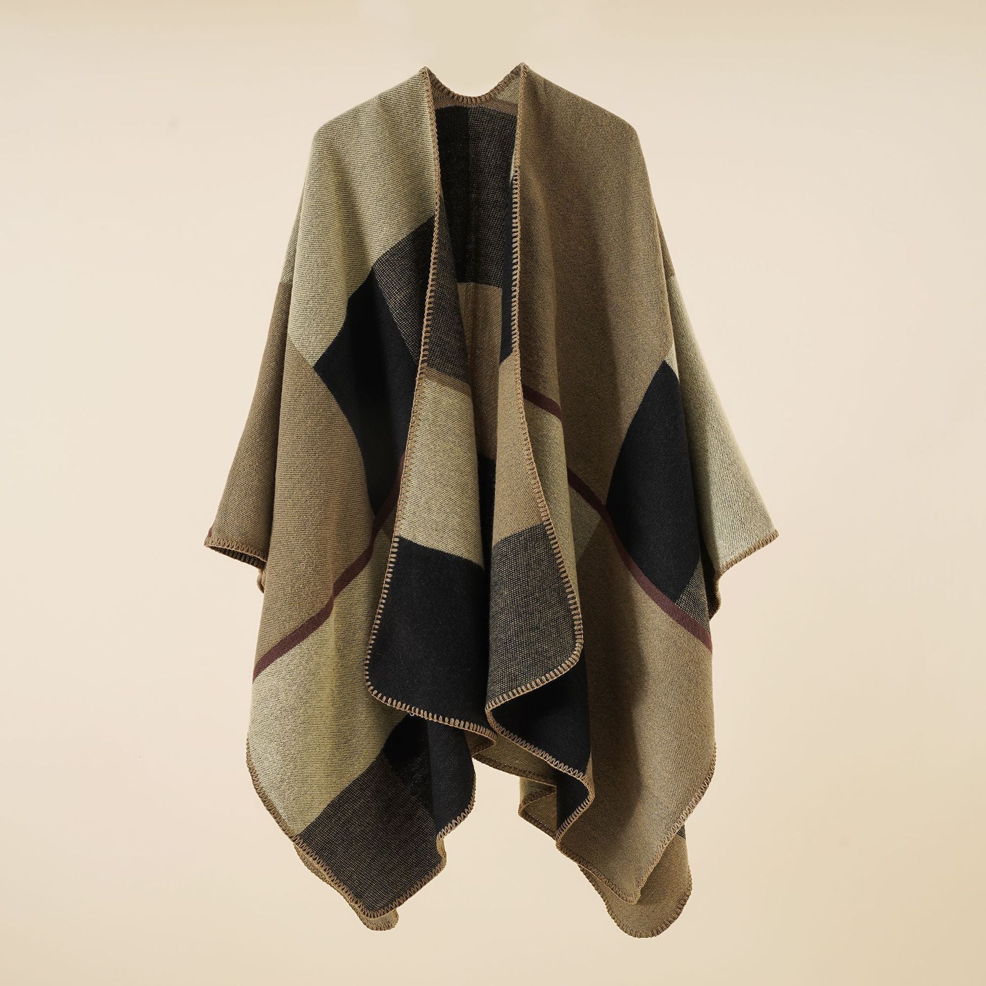 Casual Plaid Oversized Scarf Cashmere Women