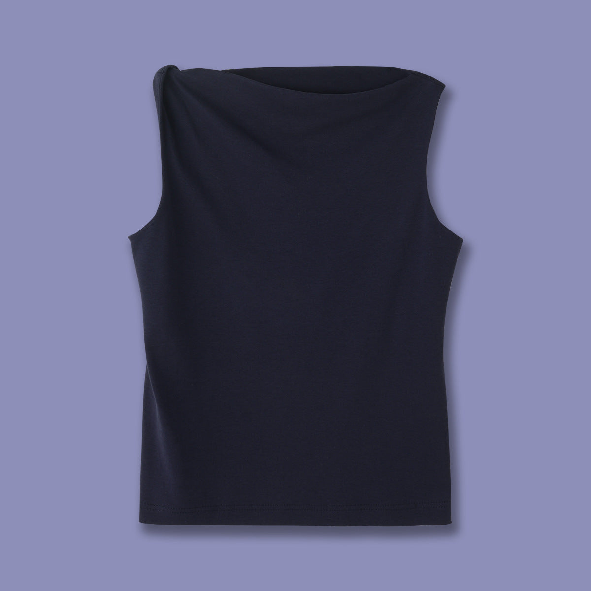 Slim-fit One-shoulder Knot Detail Cotton Top