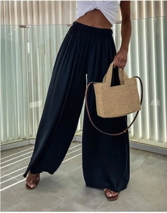 Pocket Wide-leg Loose Casual Fashionable Women's Pants