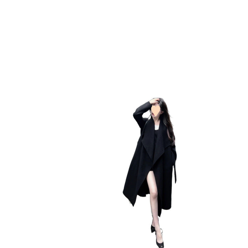 Petite  Hepburn-style Chic Thick Wool Coat