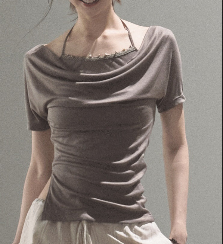 Fashion Women's Skin-friendly Off-shoulder Top T-shirt