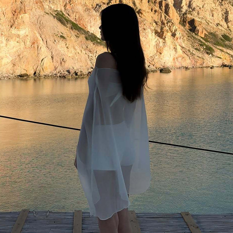 Loose-Fitting, Versatile Plus-Size Womens Chiffon Pullover Tunic