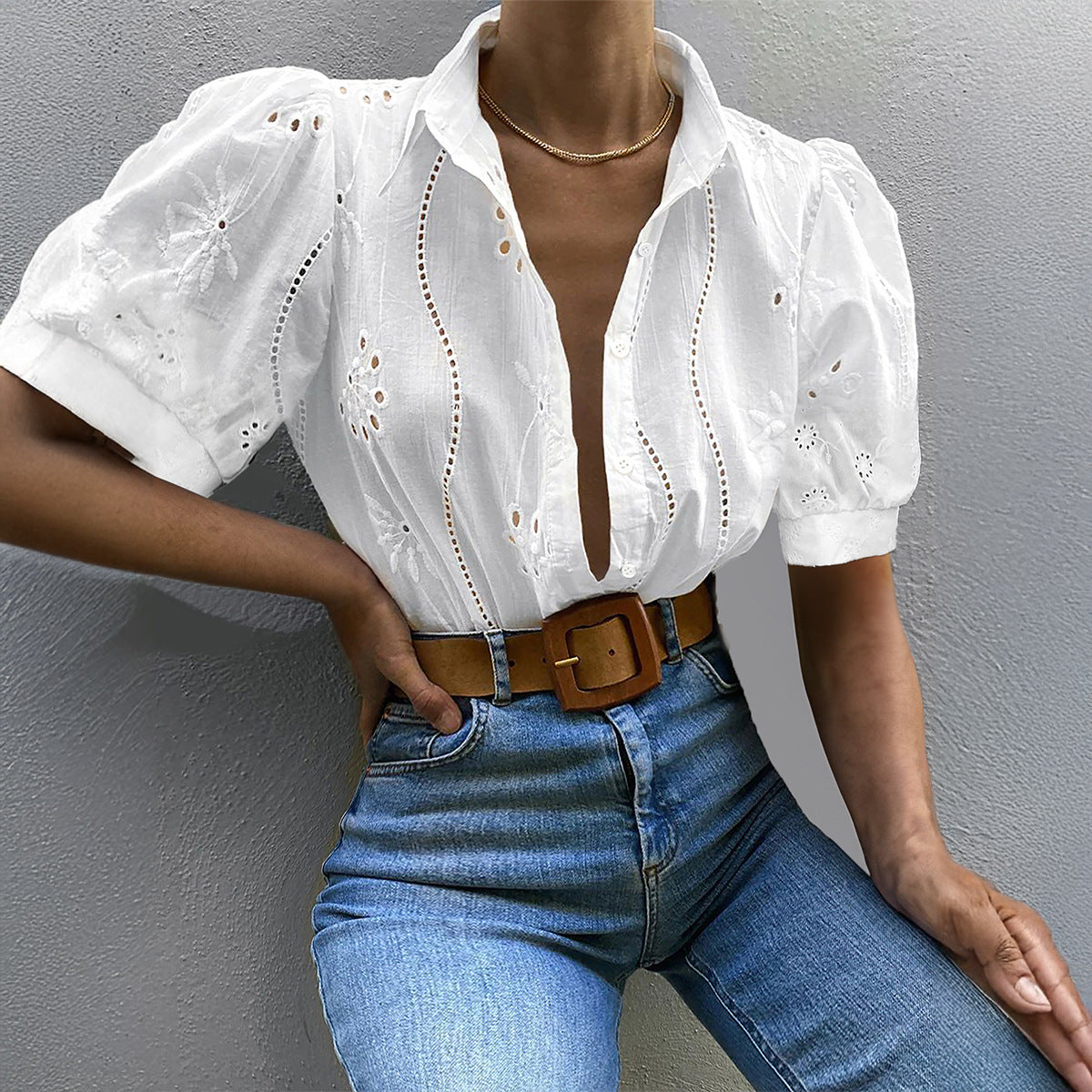 European And American Y2g Hot Girl Style Hollow T-shirt