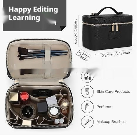 Affordable Luxury Solid Color High-capacity PU Leather Portable