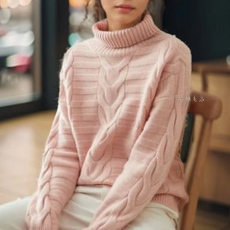 New Semi-high-neck Knit Sweater Stylish Classy And Elegant