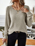 Casua Relaxed-fit Solid-color V-neck Sweater