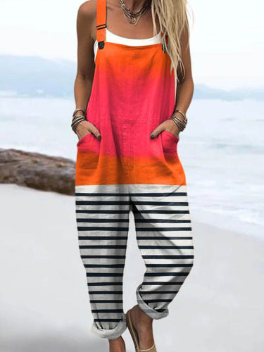 Fashion Women's Summer 3D Printing Casual Suspenders