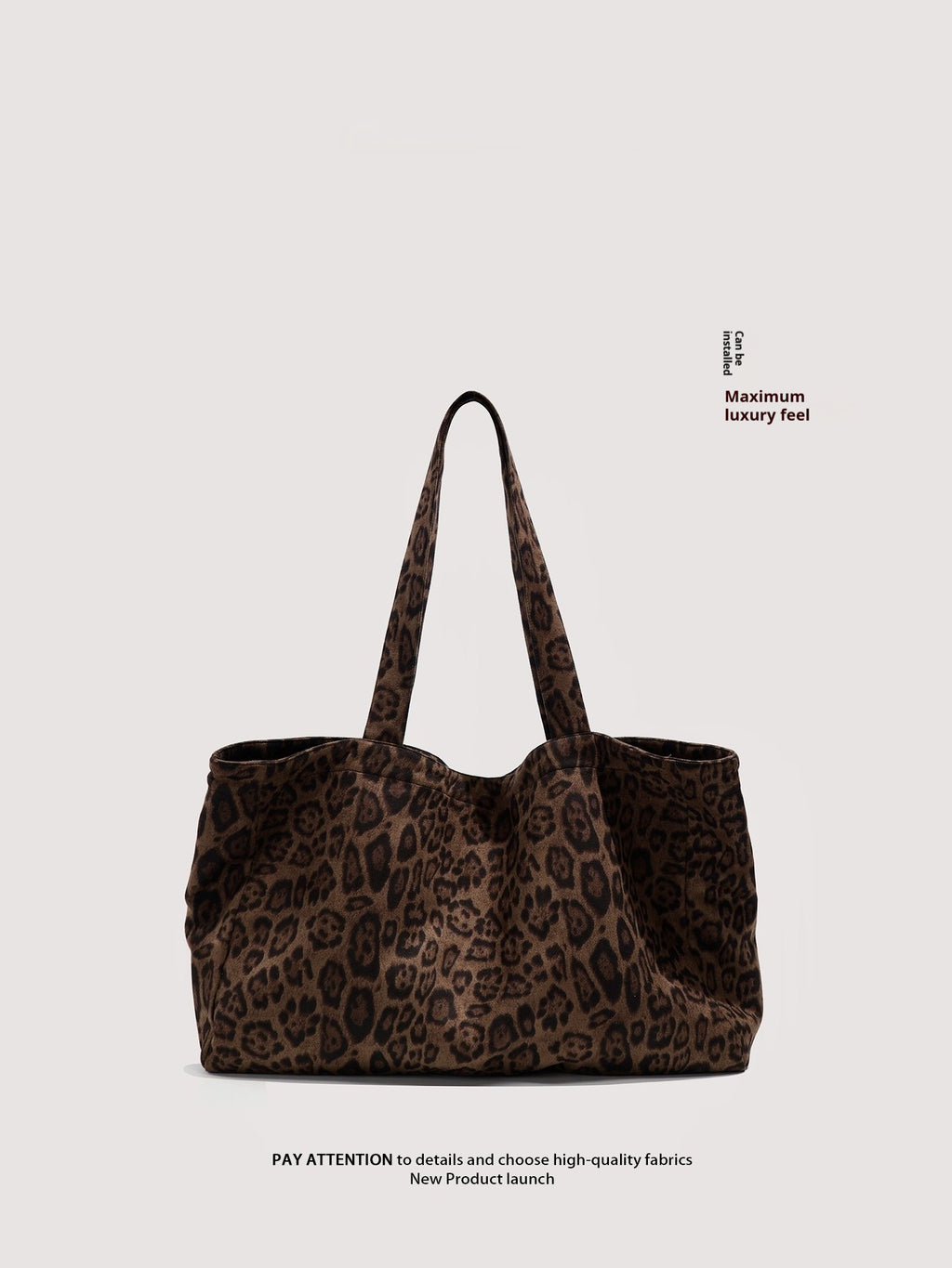 Versatile Leopard-Print Tote Bag That Can Be Worn As A Shoulder Or Hand Bag