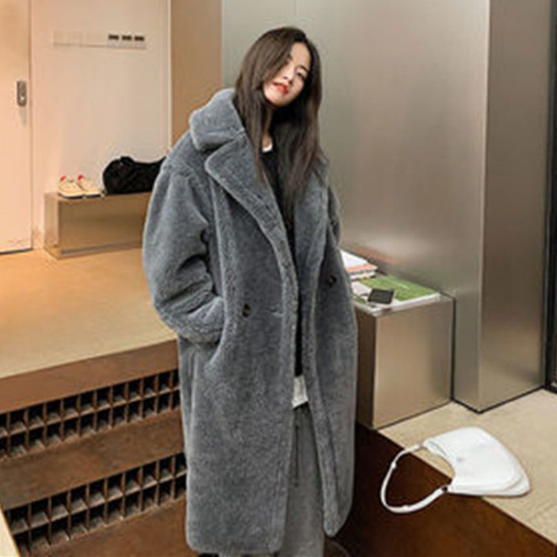 Womens Long Cashmere-Like Coat