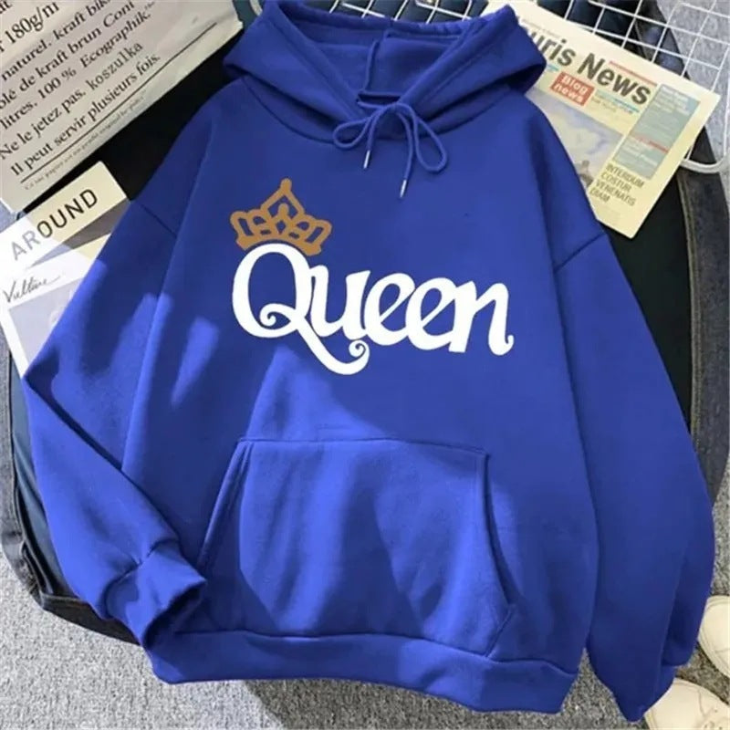 QUEEN Print Hoodies Fleece Hooded Sweatshirt