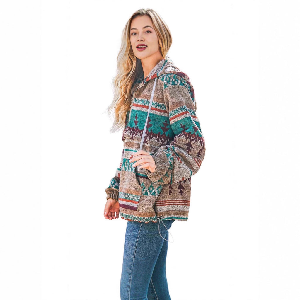 Women's Retro Fashion Half-Zip Long Sleeve Sweatshirt