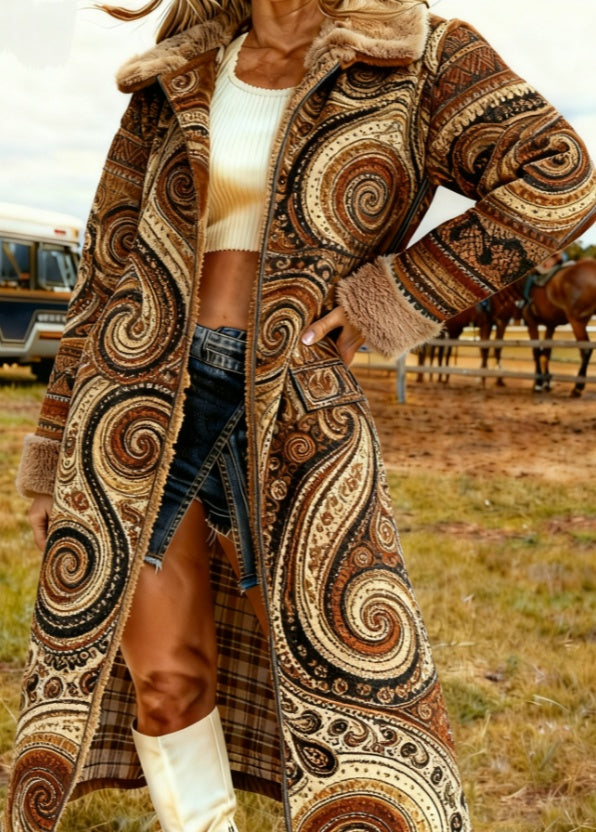 Women's New Long Sleeved Large Woolen Overcoat