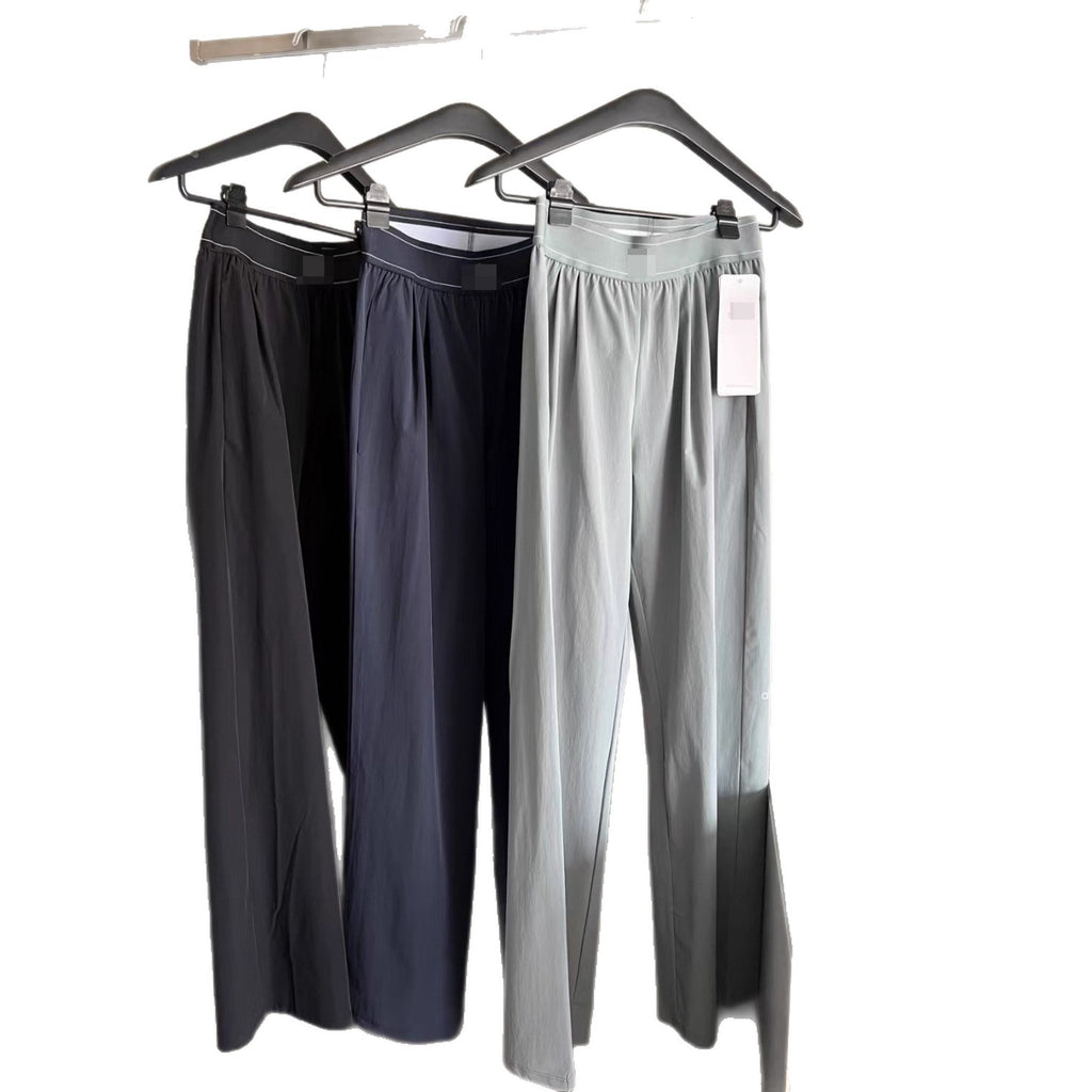 Casual Sporty Woven Wide-leg High-waisted Pants