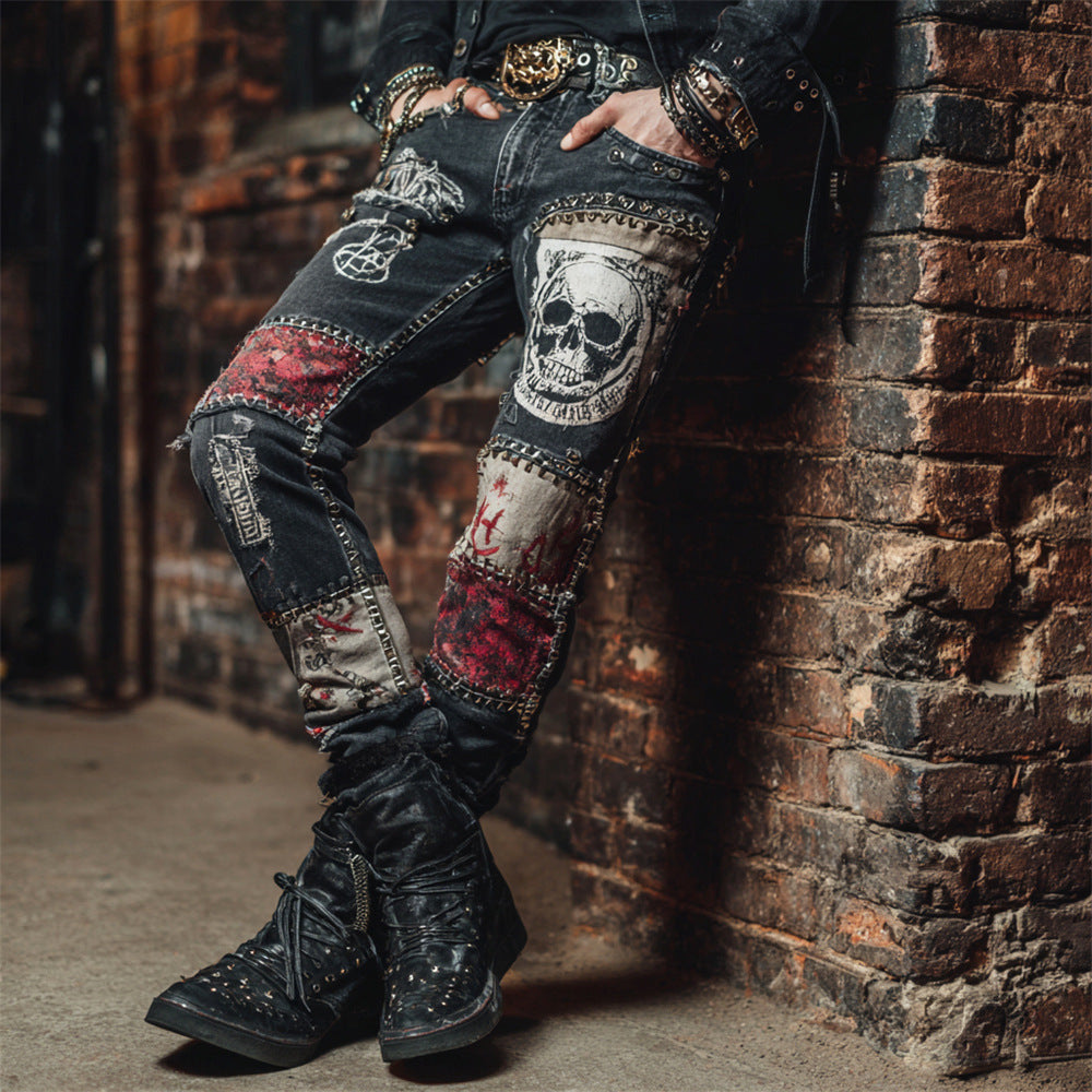 Womens Denim Jeans  Womens Trousers With Colorful 3D Floral Prints