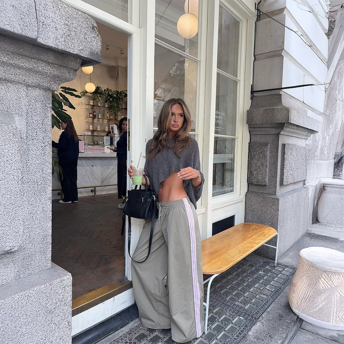 Womens Solid-Color Stylish Cape Long-Sleeve Top