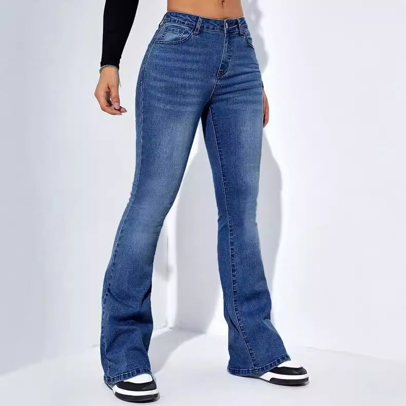 High-waisted Straight-leg Jeans