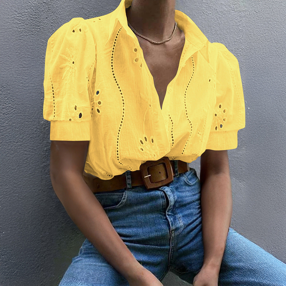 European And American Y2g Hot Girl Style Hollow T-shirt