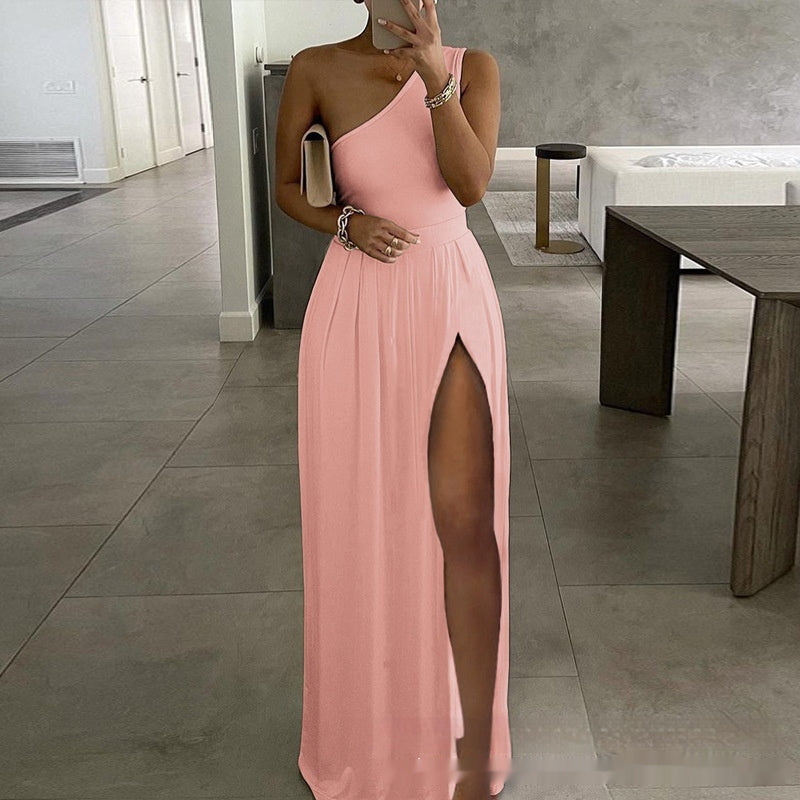 Women's Fashion Personality Solid Color Casual Dress