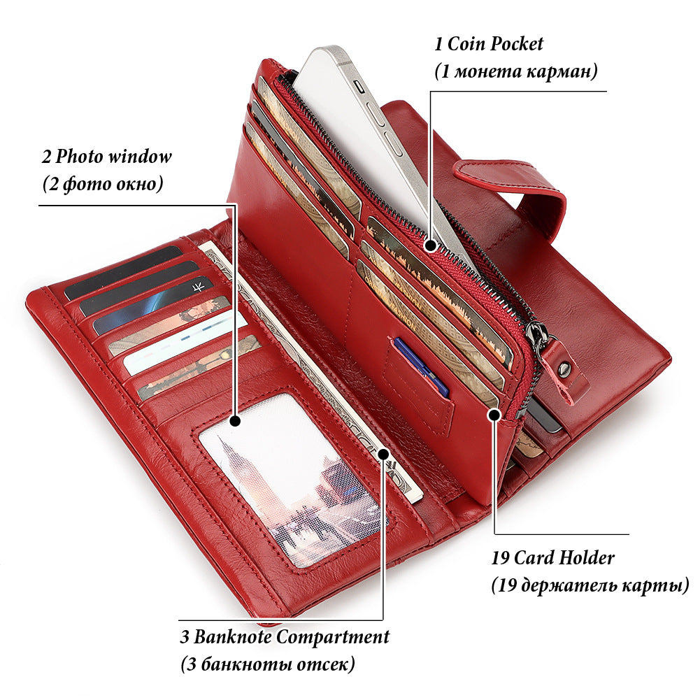 Fashionable Phone Bag Made From Top-layer Cowhide With Multiple Card Slots