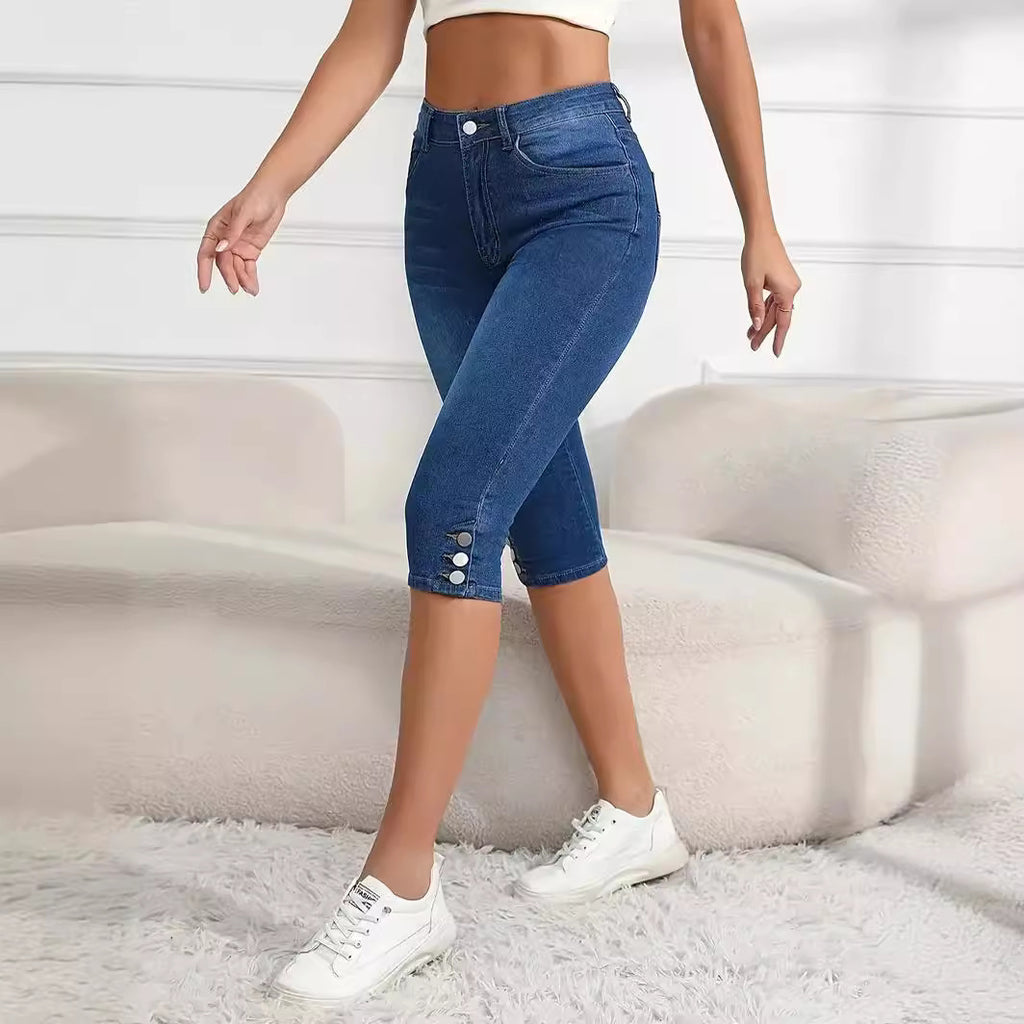 Summer Women's Oversized Jeans Breasted Design