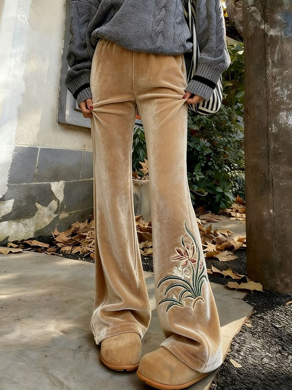 Chinese-style Retro High-waisted Casual Straight-leg Pants That Elongate The Legs