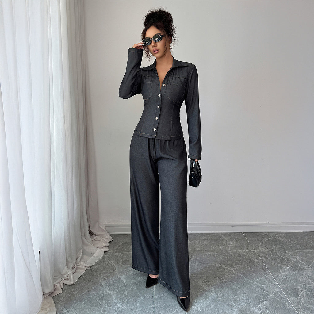 Women's Two-Piece Set With Coat And Long Skirt
