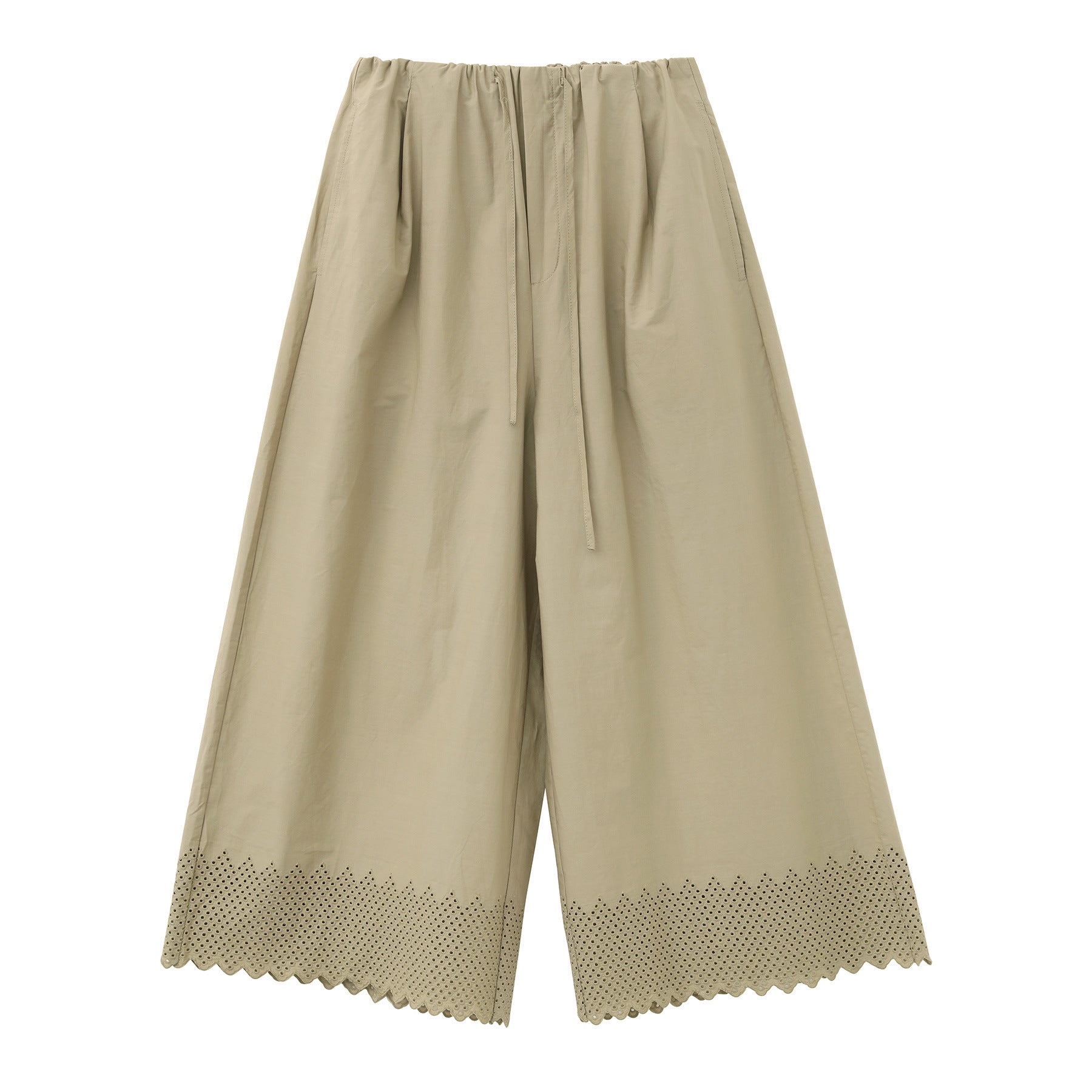 Summer Thin Women's Embroidered Cropped Casual Wide-leg Pants