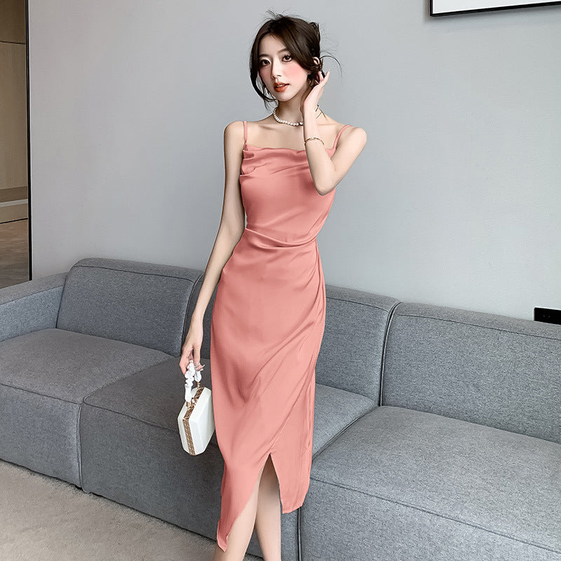 High-grade Acetate Satin Dress Women