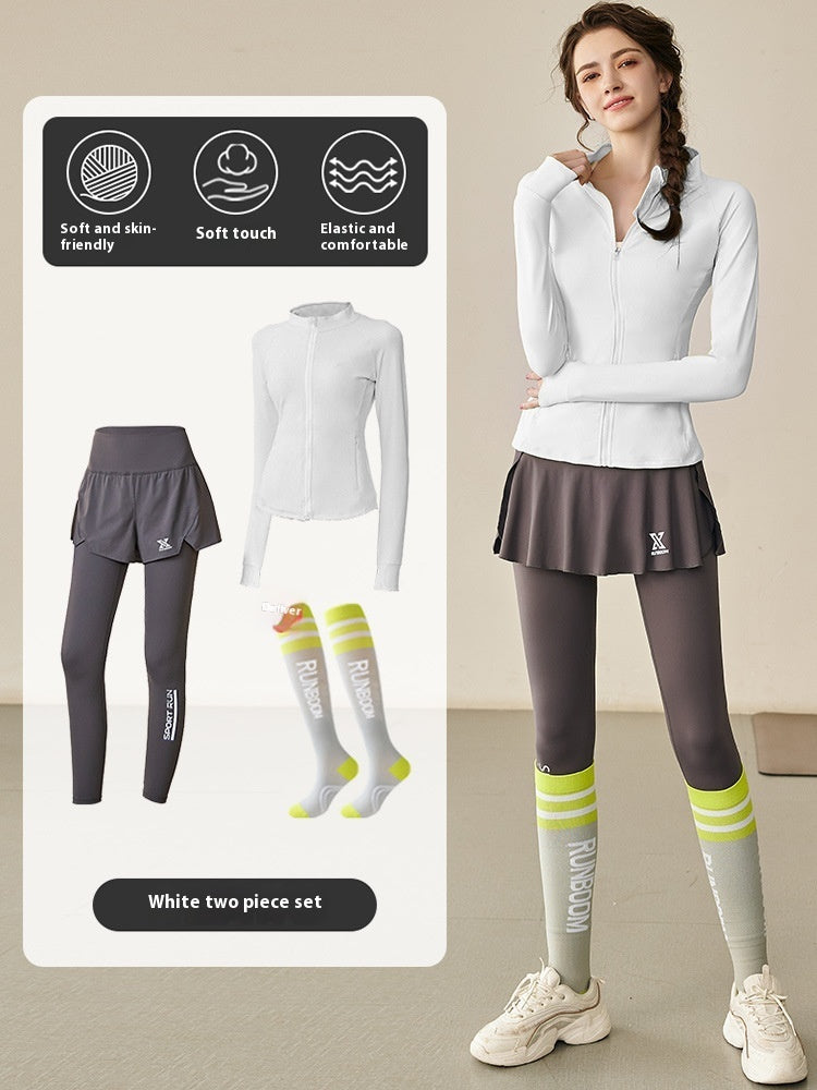 Morning Running Tennis Suit Gym Long-sleeved Top Yoga Suit