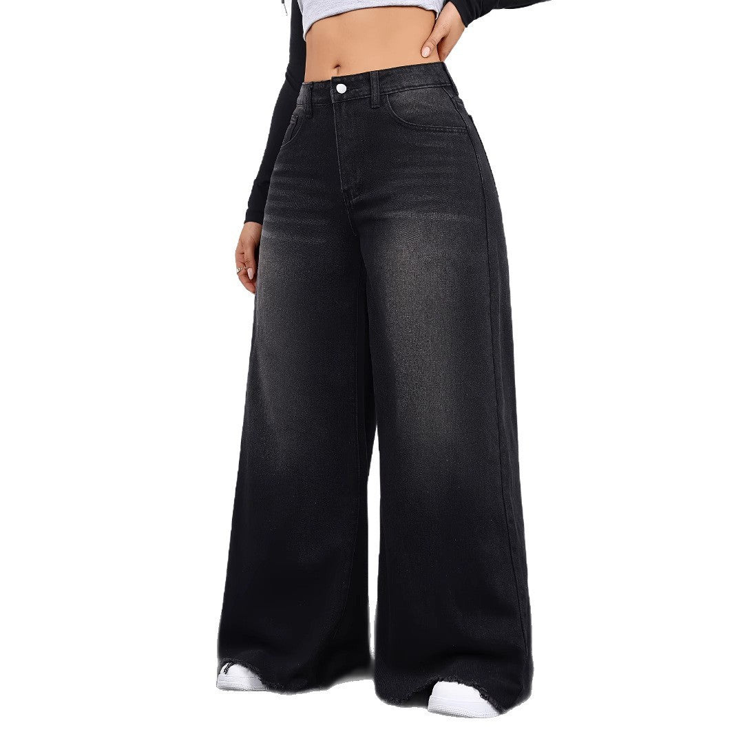 Loose Wide-leg Women's Retro Casual Versatile Jeans